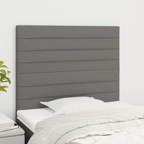 Tête de lit Gris foncé 90x5x118/128 cm Tissu (1/5)