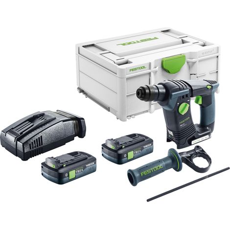 Marteau perforateur sans fil Festool BHC 18-Basic 18 V 1,8 J SDS Plus Brushless + 2 batteries 4,0 Ah + chargeur rapide + Systainer (1/5)