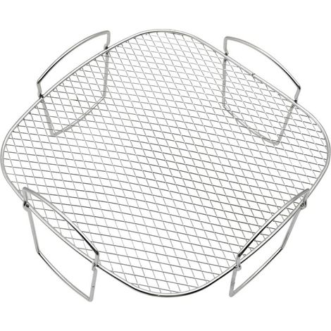 (20,5 x 20,5 x 9 cm) Accessoire de grillage pour friteuse à air, grille en acier inoxydable et support vapeur, convient aux friteuses à air d'une capacité de 3,5 à 5,8 pintes, support de déshydratatio (1/5)