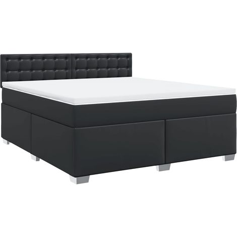 Maison Exclusive - Boxspringbett mit Matratze Schwarz 180x200 cm
