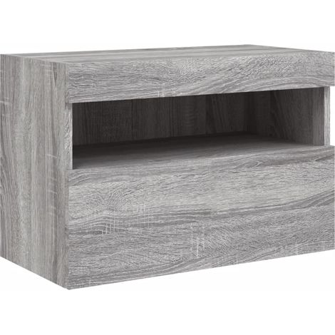 Mueble TV multimedia estante para televisión buffet para televisión comedor salón dormitorio de pared con luces LED Sonoma 60 x 30 x 40 cm gris 020028053 (1/5)