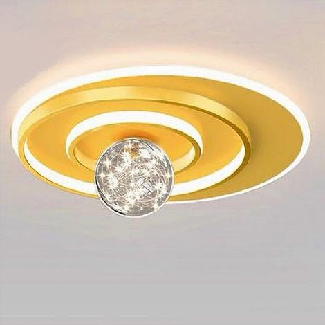 TrAdE Shop Traesio - Plafoniera Led 48w Cerchio Spirale Oro Sfera Lampadario Tondo Luce Naturale 70777 - (1/3)