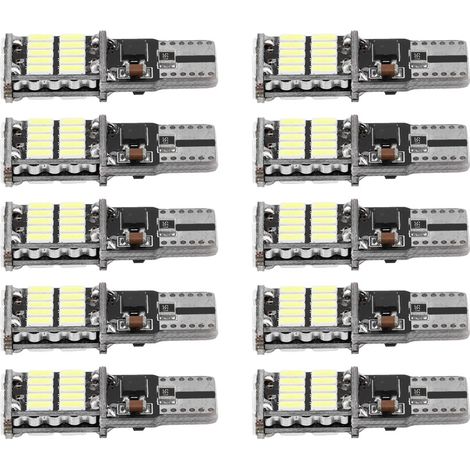 10 ampoules LED T10 4014 26SMD Canbus anti-erreur pour feux de plaque d'immatriculation latéraux de voiture (lot de 10) (1/5)