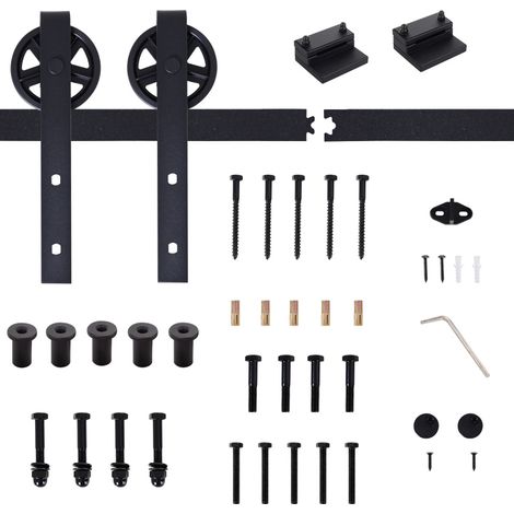 Kit ferramenta per porta scorrevole 200 cm in acciaio nero MODENUIT (1/4)