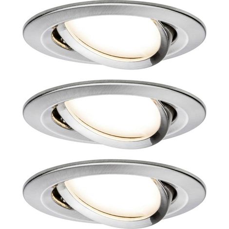 Paulmann 93483 Nova Lampada da incasso Kit da 3 LED (monocolore) LED 6 W Ferro (spazzolato) (1/5)