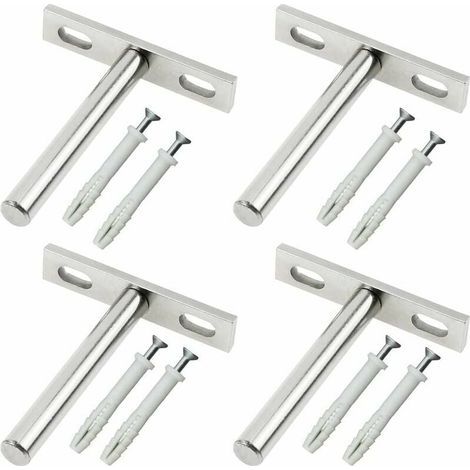 Floating Shelf Bracket - 3 Inch Hidden Support Bracket - For Wood Floating Shelves - Indoor Home Office Kitchen Bathroom - 4 Pieces (1/4)