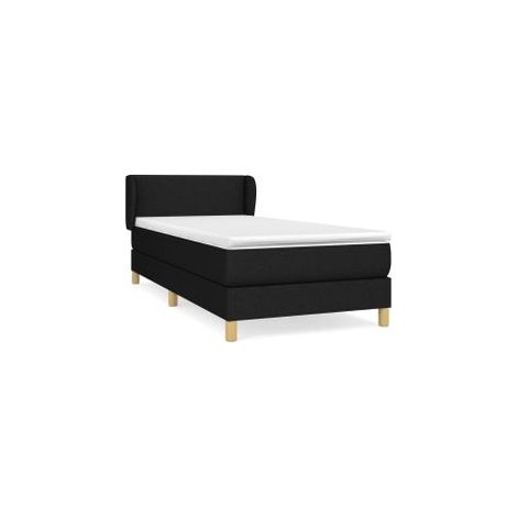 Sommier à lattes de lit et matelas Noir 80x200 Tissu (1/5)
