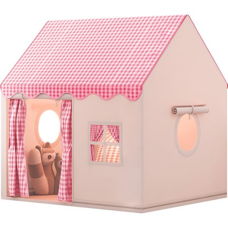 Princesse Tente de Jeux pour 3 - 4 Enfants, Grand Rose Château de Princesse Tente Intérieure, Tapis Souple en Coton Intérieur-Extérieur, 3 Ans+,105x120x128cm (1/5)