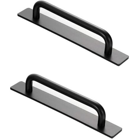 Maniglie autoadesive per porte e finestre in 2 pezzi, maniglie a montaggio rapido, maniglie autoadesive in alluminio, maniglie per mobili (nere) (1/4)