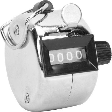 Compteur numérique BERM 4 chiffres en aluminium argenté avec crochet et bouton de réinitialisation (1/5)
