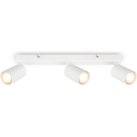 Plafonnier LED, douille GU10, max. 9 W, lustre de salon et de chambre à coucher, spot de cuisine et de salle de bain, spot led de plafond, lustre d'intérieur, Blanc (1/5)