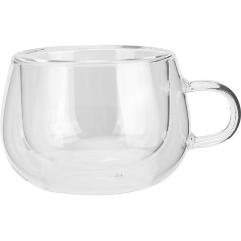 Tasse à café en verre transparent 150ml avec anse, idéale pour la maison, cuisine et anniversaire. (1/5)