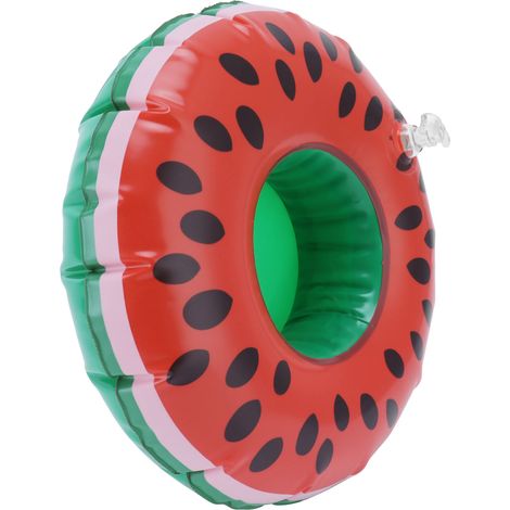 Lot de 12 sous-verres gonflables en forme de pastèque, porte-gobelets flottants, jouet pour enfants, gobelet gonflable pour fête à la piscine, jouet aquatique amusant (1/5)