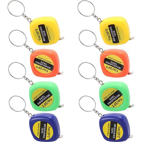 Mini mètre ruban rétractable pendant lot de 20 forme carrée (1/5)