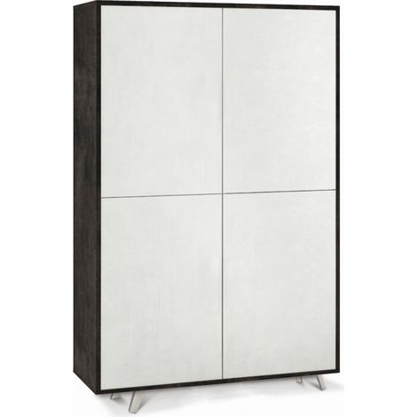 Mueble 4 Puertas 108L x 41P x h161 – Acabado Negro Opaco y Blanco Opaco – Sarmog