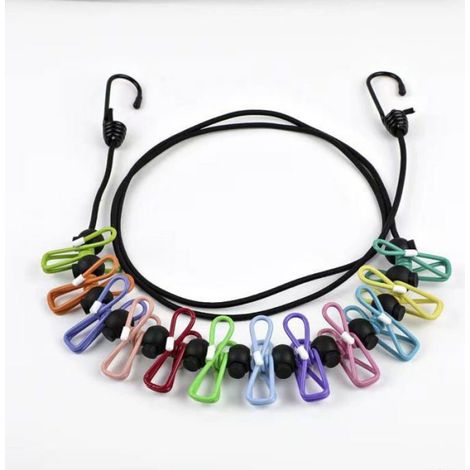 Corde À Linge Rétractable - 3,6 M - 12 Pinces À Linge - Pour Intérieur Et Extérieur - 1 Pièce