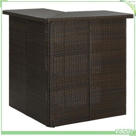Ensemble de bar de jardin - FAFEICY - Résine tressée extérieure - 4 pcs coussins amovibles - Structure acier (1/5)