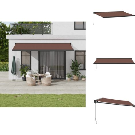 Markise Manuell Braun 500x300 cm - Markise - Sonnenschutz - Gartenmarkise - Terrassenschirm - Außenmarkise (1/5)