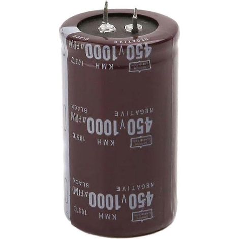 Condensateur électrolytique haute fréquence 450 V 1000 µF, dimensions 35 x 60 mm, pour la commande par microprocesseur, la conversion de puissance et plus encore. (1/5)