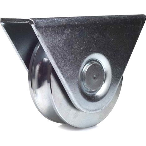 Roue à gorge RONDE Ø 80 mm pour rail Ø 20 mm , monture extérieur