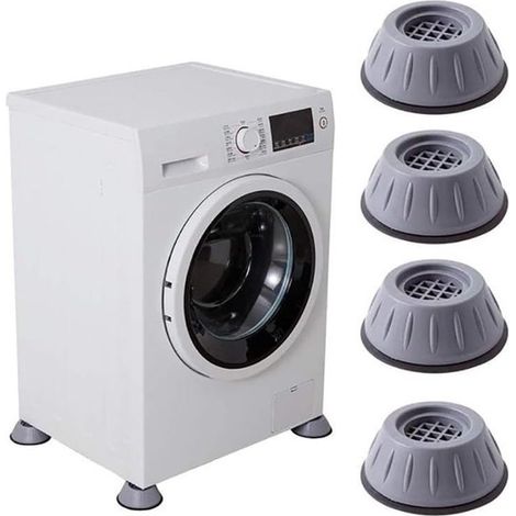 Amortisseurs de vibrations pour machines à laver, ensemble de 4 pièces avec pieds pour machine à laver, amortisseurs de chocs pour machines à laver, antidérapants et silencieux. (1/5)