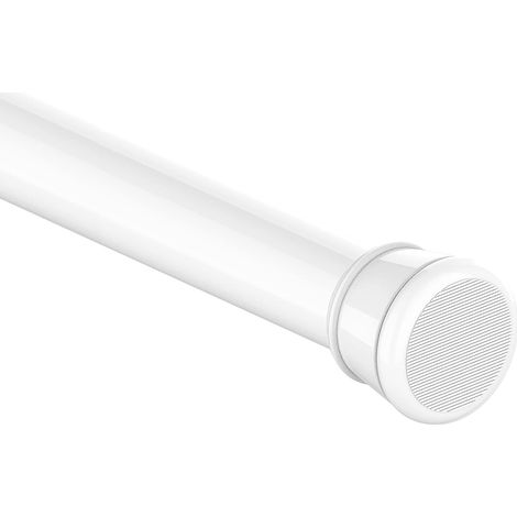 1 tringle à rideaux, sans perçage requis, tringle à tension, tringle télescopique, rideau pour salle de bain, fenêtre, armoire, 70-120 cm (1 pièce), blanc (diamètre 25 mm). (1/5)