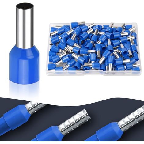 Crimp-Anschlüsse, 100 Stück isolierte elektrische Steckverbinder 16 mm², Drahtanschlussklemmen, Anschlusssets und Sets für Kfz-Elektriker (Blau) (1/5)