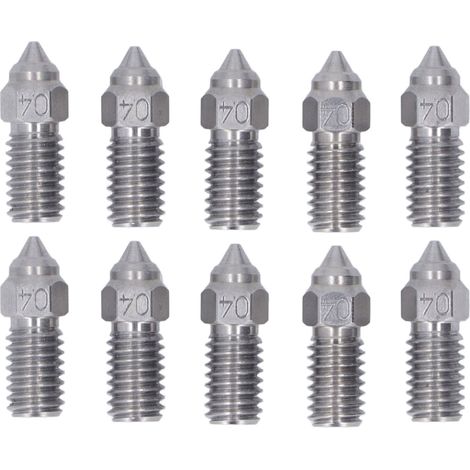 Kit de buses 0,4 mm pour imprimante 3D en acier inoxydable résistant aux températures élevées pour Elegoo Neptune 4 Pro 10 pièces (1/5)
