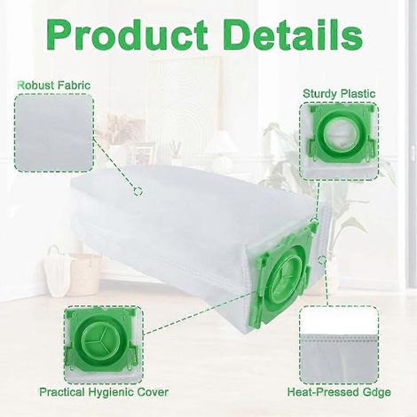 Sacs à poussière pour aspirateur SEBO Airbelt K1/K3 - Pièce de rechange pour réservoir d'aspirateur - 10 unités