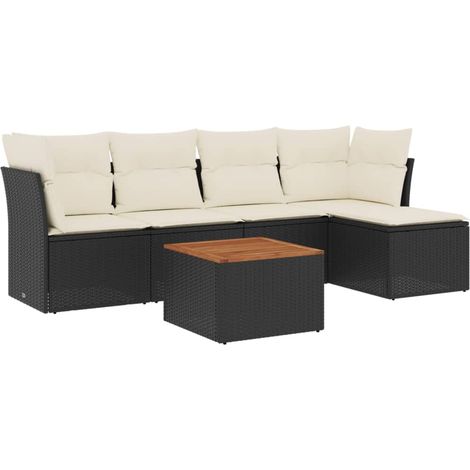 Maison Exclusive - Set de sofás de jardín 6 piezas y cojines ratá (1/3)