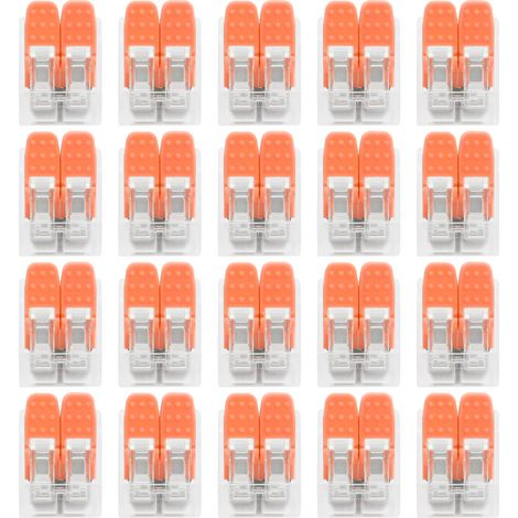 20 connecteurs de câblage rapide sans vis PCT-662 orange pour éclairage de bâtiment, fournitures industrielles (1/5)