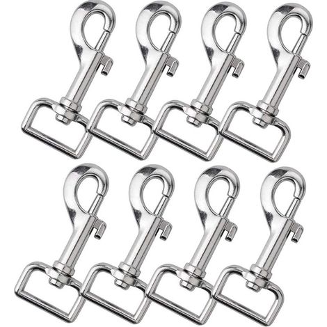 8 Pièces Boulon du Crochet Mousqueton à Œil Pivotant, Pivotant Déclencheur Clips, Clip de Crochet de Déclenchement, Crochets avec Emerillon, pour Animal Domestique Chaînes, Porte-Clé, Sac à Dos (1/5)