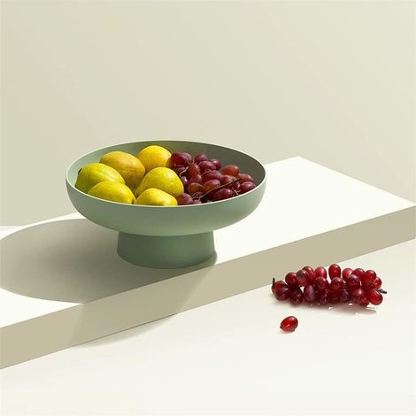 Coupe à fruits de 26,4 cm (10,4 pouces), assiette à fruits pour comptoir de cuisine, corbeille à fruits sur pied pour table, plateau à fruits décoratif pour la maison, vert (1/5)