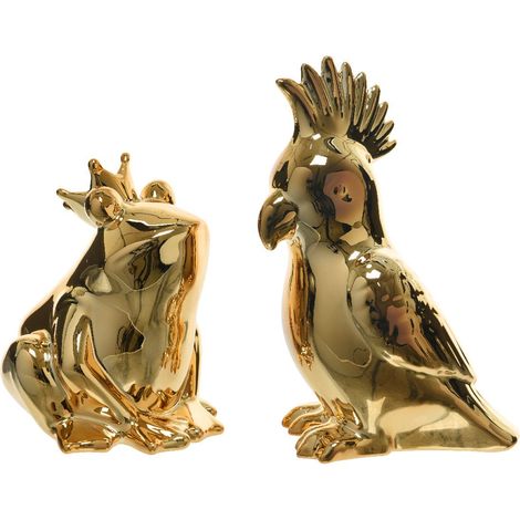 DECORAZIONE PAPPAGALLO/RANA ORO MODELLO ASSORTITO ACCESSORI DECORO CASA INTERNI