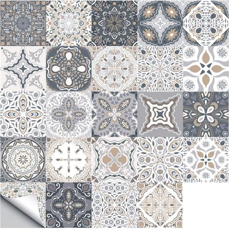 Autocollant Mur - Carrelage Céramique Imitation Brique - Auto-adhésif - Rétro - Pour Cuisine Salle De Bain - 10 Pièces (1/5)