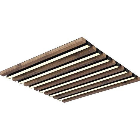 Deckenlampe Deckenleuchte Wohnzimmerlampe Holzleuchte braun LED L 45 cm