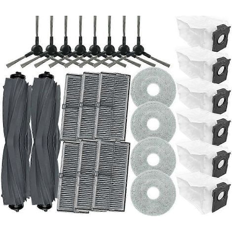 Accessoires compatibles avec les aspirateurs L10s Ultra Gen 2 et L30s Ultra : brosse rotative principale, brosse latérale, filtre HEPA, balai et sac à poussière. (1/5)