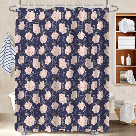 Rideau de douche tissu polyester 180x180 séchage rapide séparation douche pour avec accessoires assortis (1/5)