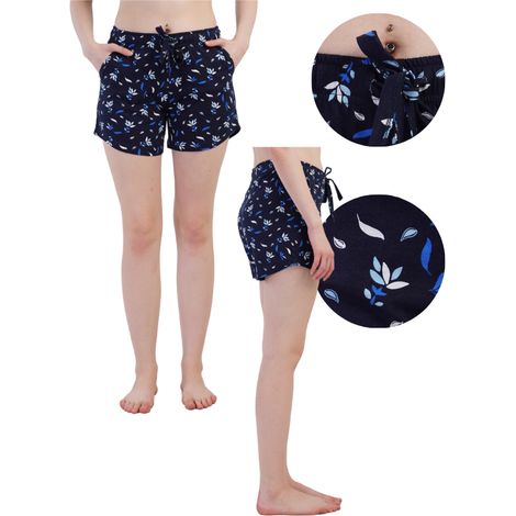Pantaloncini da donna in cotone Venetta M con fiori, tasche, comodi, larghi (1/5)