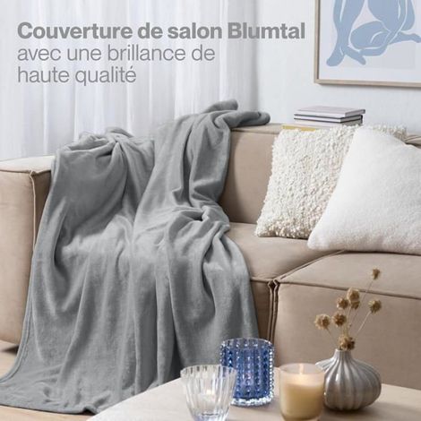 Couverture Poire 130 x 150 Pid Gris Certifié Oeko TEX,Pid pour Canapé,Pid Cocooning Gris 130 x 150 cm 130 X 150 CM COUVERTURE (1/5)