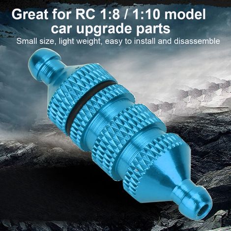 Öl- und Kraftstofffilter aus blauer Aluminiumlegierung für RC-Autos im Maßstab 1:8 und 1:10