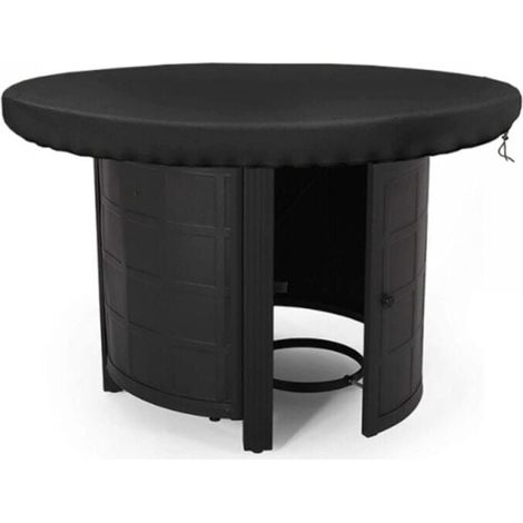 Copertura rotonda per camino, impermeabile, anti-UV 420D, per piano cottura e piastra di cottura, nera (diametro 100 cm) (1/4)