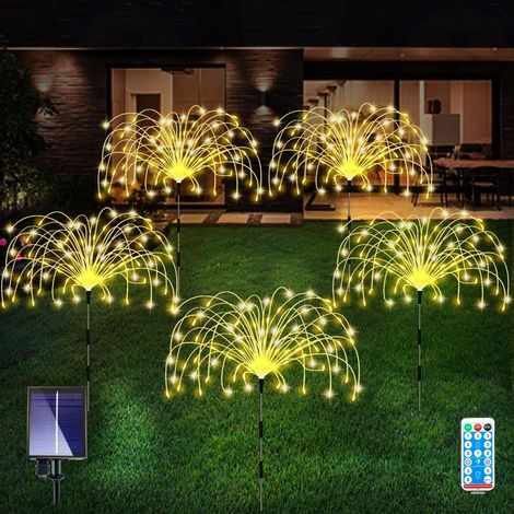 Guirlande lumineuse solaire d'extérieur, 600 LED étanches effet feux d'artifice, avec télécommande et 8 modes d'éclairage, pour la décoration de votre pelouse et terrasse.-AquaForge (1/5)