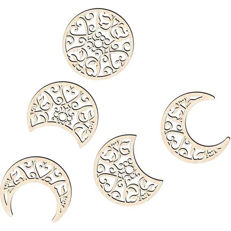 murale HOOWIFFY 5 pièces Phases de la Lune Beige pour (1/5)