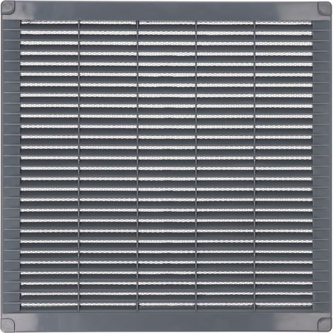 Rejilla ventilación cuadrada con tapones y mosquitera 300x300x7mm abs gris (1/3)