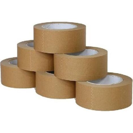 Ruban adhésif en papier kraft écologique de 20 mm x 16 m, ruban d'emballage brun, ruban en papier biodégradable, sans plastique, entièrement recyclable (1/5)