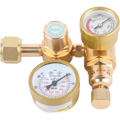 Régulateur de Gaz pour Soudage TIG/MIG avec Entrée CGA580 et Sortie 1/4" Laiton, Pression 0-4500 PSI (1/5)