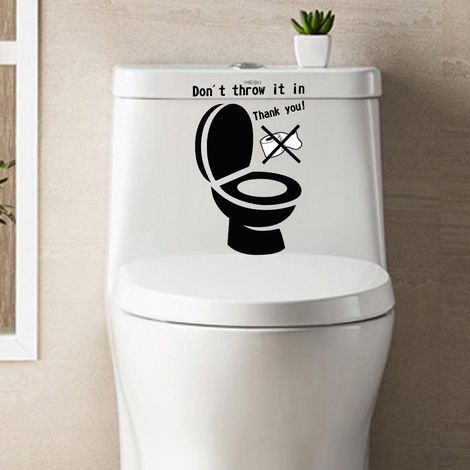 Autocollant mural PVC givré humoristique pour toilettes, salle de bain, cuisine - Décor adhésif déperlant, 1 teinte, taille unique (1/5)