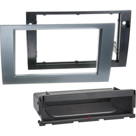 Facade autoradio 2DIN compatible avec Audi A4 ap00 Seat Exeo ap09 Avec vide poche Induction Qi Anthracite