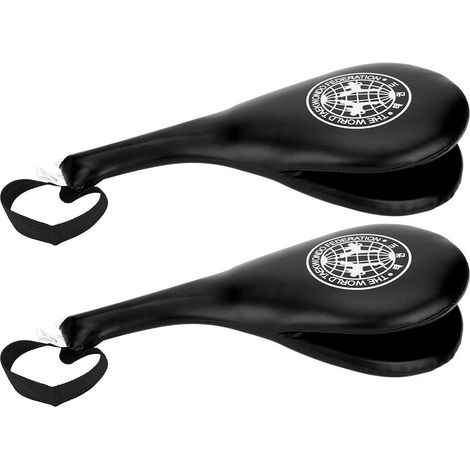 Paire de cibles de frappe Boxe Taekwondo Karaté Coup de pied Poing Entraînement Mousse PU Coussin Noir Adulte Enfant (1/5)